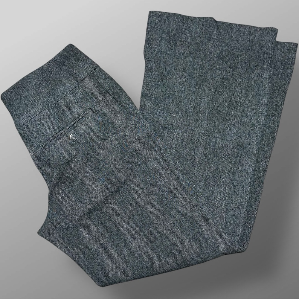 Worthington Women’s Wide Leg Trousers Charcoal Checkered Black Gray White Size 8